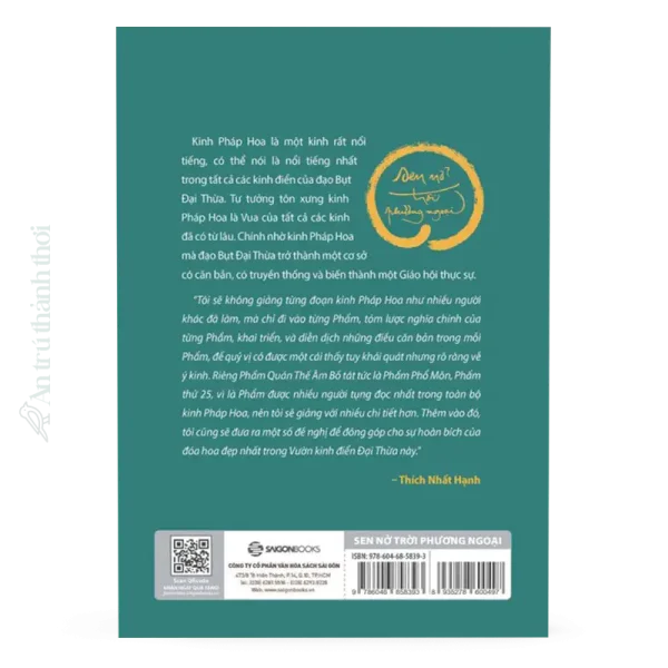 bìa sau sách Sen Nở Trời Phương Ngoại - Thích Nhất Hạnh