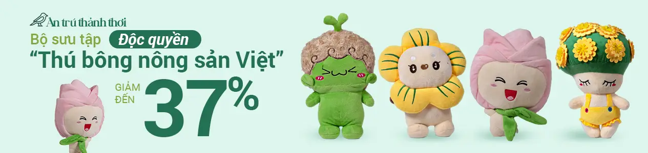 banner bộ sưu tập thú bông nông sản việt